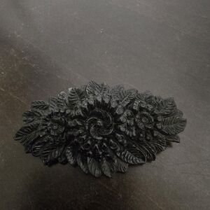 Elegant Black Floral Brooch